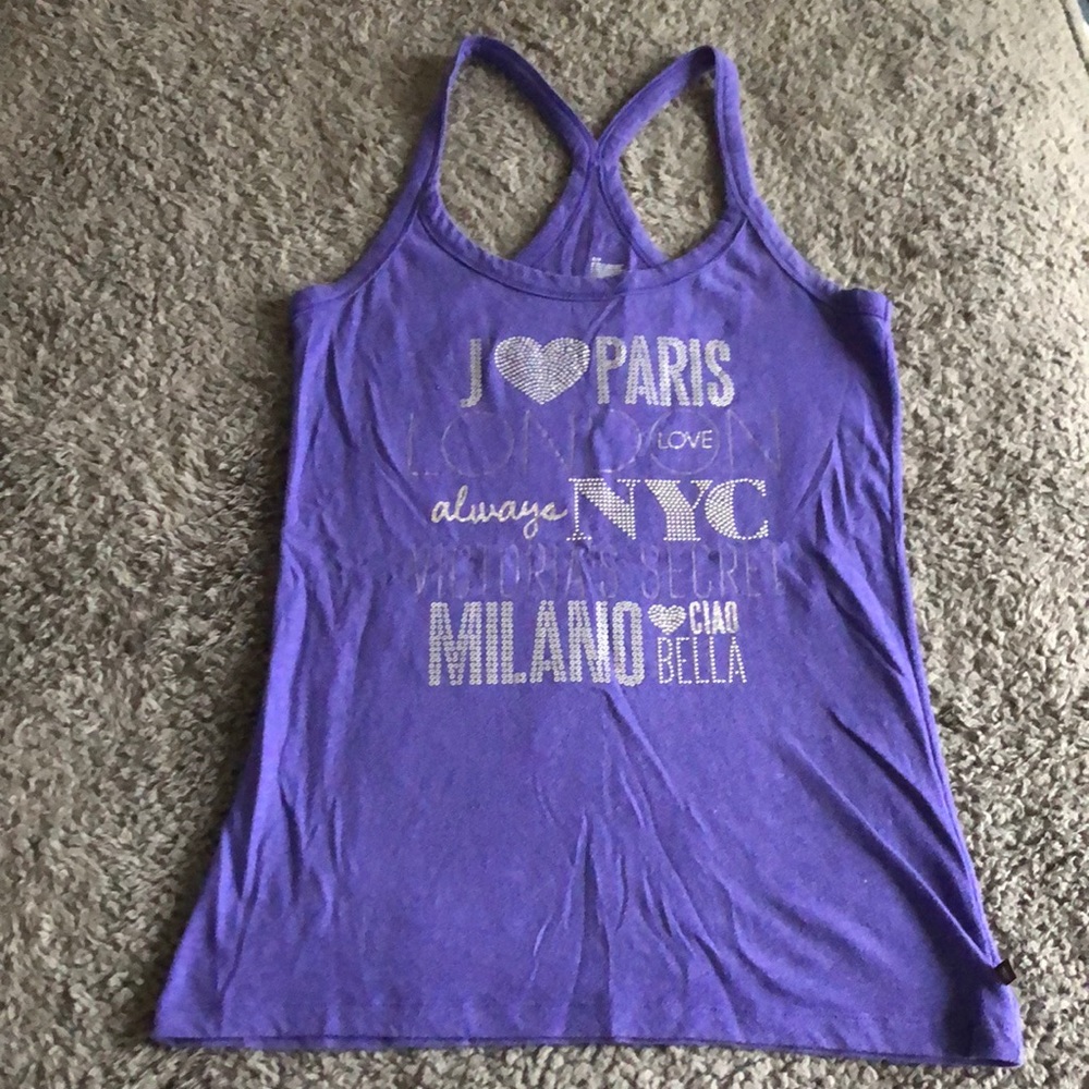 VS Embellished Purple Tank Top